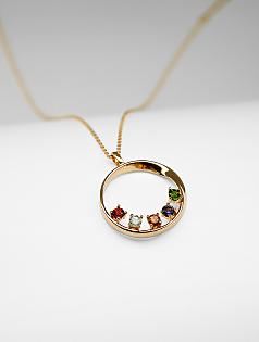 customized mother's embrace birthstone necklace