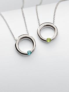 birthstone circle necklace