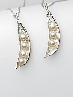 sterling silver pea in a pod necklace