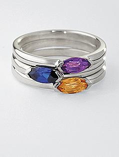 sterling birthstone stacking rings
