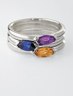 sterling birthstone stacking rings