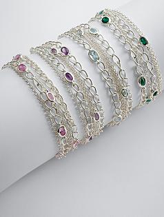 5 strand birthstone bracelet