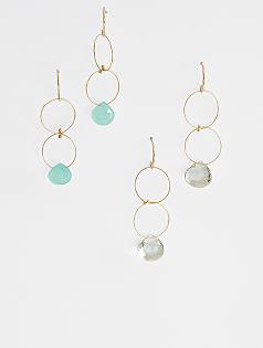 delicate gemstone drop earrings